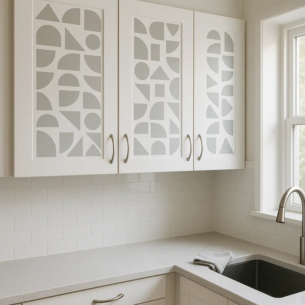 How to Use Removable Decals to Refresh Plain Cabinets